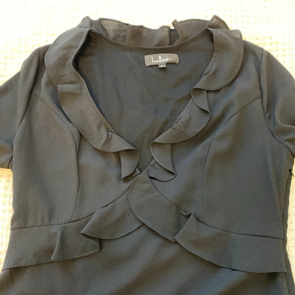 Lulu's Black Ruffled Mini Dress - Picture 3 of 8